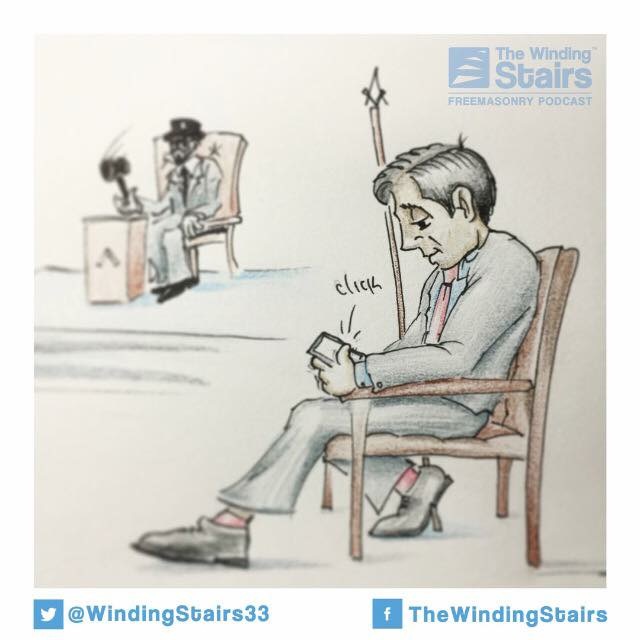 WindingStairs33's tweet photo. Have you ever witnessed a moment like this in a stated meeting? Is it acceptable to use your phone during a #Lodge meeting, if at all?

#Freemasonry #today #Masonic #virtues https://t.co/MpBtkwF8sH