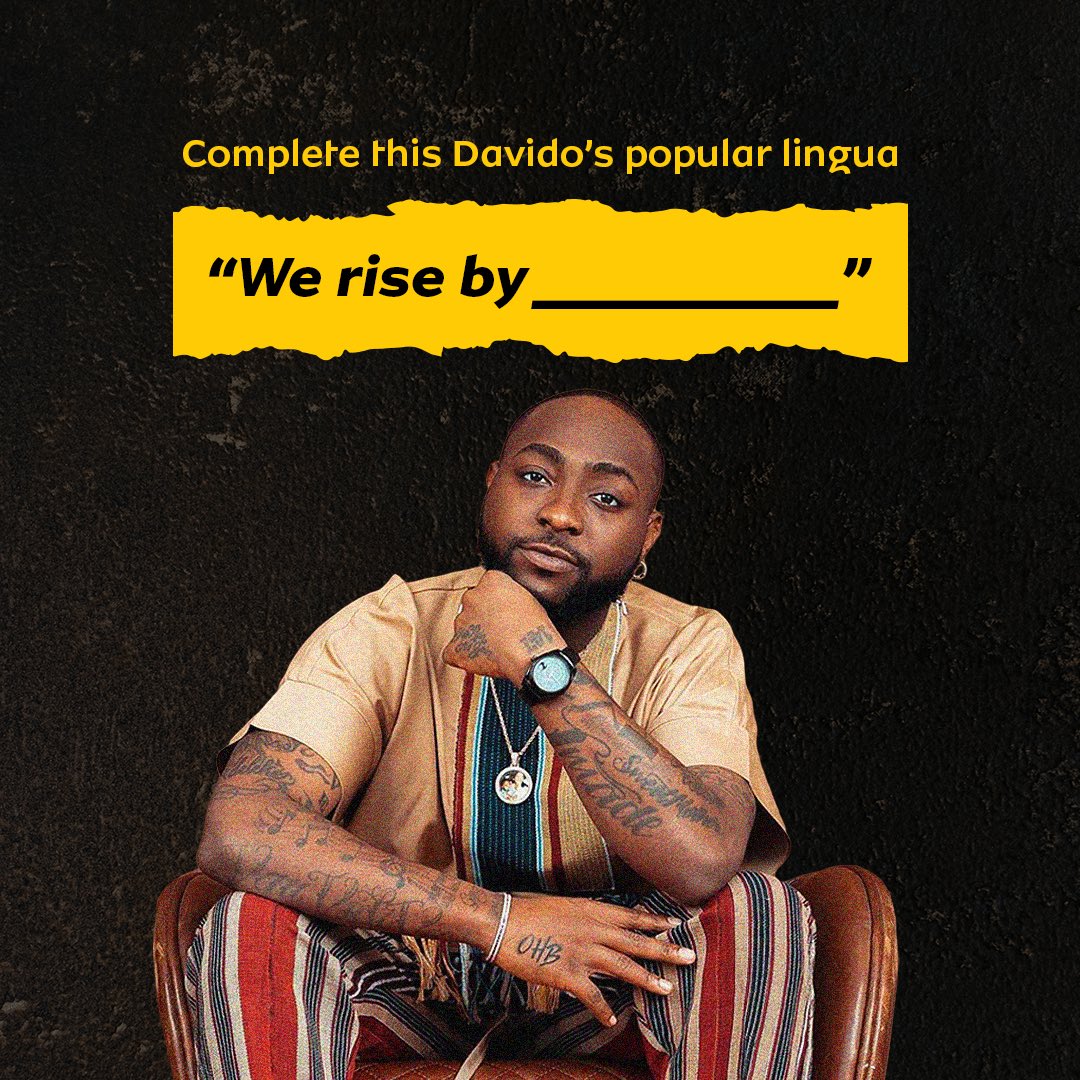 MTNNG's tweet image. Complete Davido’s popular lingua and be rewarded with amazing freebies 😀 30BG Let’s go !💪

Winners will be chosen at random; Goodluck 🤗

#MTNuduXDavido #WRBLO2