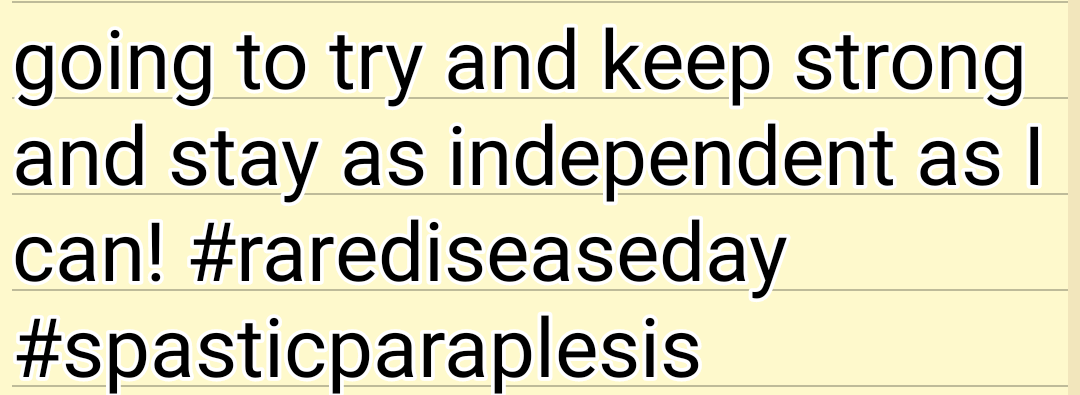 amy_podmore's tweet photo. #RareDiseaseDay2022 #spasticparaplegia #Determinedtoliveindependlyasican #retweet #like #spreadawareness https://t.co/c99jWuhQbe