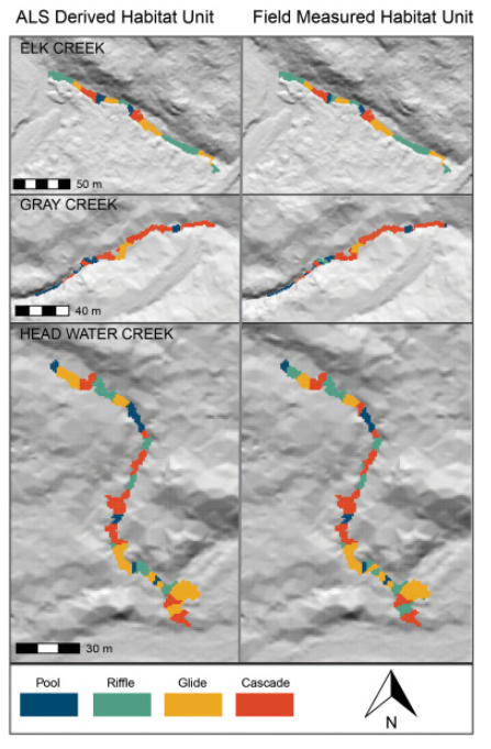 📢NEW PAPER! Characterizing stream morphological features important for fish habitat using airborne laser scanning data 📖: doi.org/10.1016/j.rse.… @Spennydk @PiotrTompalski @Joanne_C_White #LiDAR #StreamMorphology #FishHabitat #Riparian #Forestry