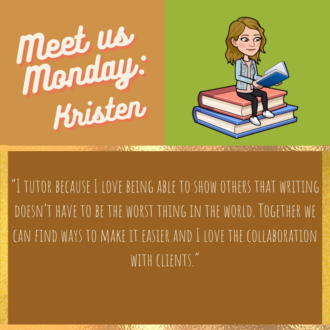 SMSU_WC's tweet photo. Meet Kristen, a senior Secondary English/Communication Education major! Kristen has been tutoring for three years and has been the student coordinator for the Center for two years. We ❤️ Kristen! https://t.co/JxU5QQgO88