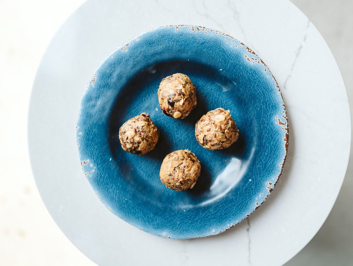 Start your week off right with some of our house-made protein bites!
_ 
Made with old-fashioned oats, flax seeds, chocolate chips, craisins, shredded coconut, honey, and peanut butter. They are the perfect pick-me-up snack!