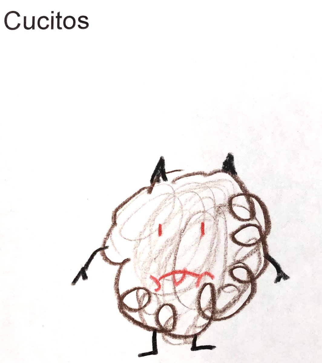 FPGBLibrary's tweet photo. @FPGBilingue @JulianThePoet Third, our @FPGBilingue 4th/5th graders drew Cucitos: round, hairy monsters that do the bidding of El Cuco in El Bosque de las Tormentas! 🥥

#PilarRamirezAndTheEscapeFromZafa @JulianThePoet  @MacKidsBooks https://t.co/yLDPKTfXQF