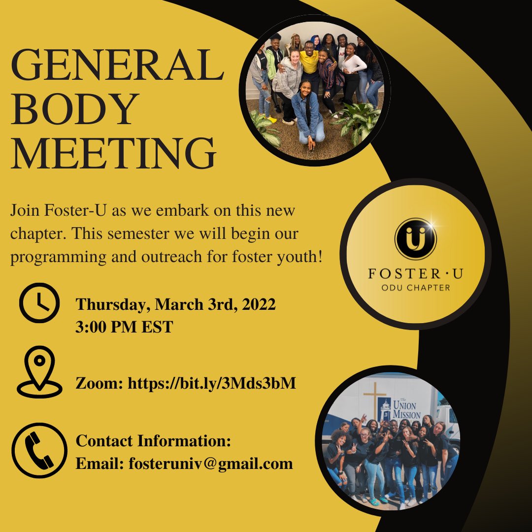 Join us virtually this Thursday for our first General Body Meeting! 😁 Details are on the flyer!