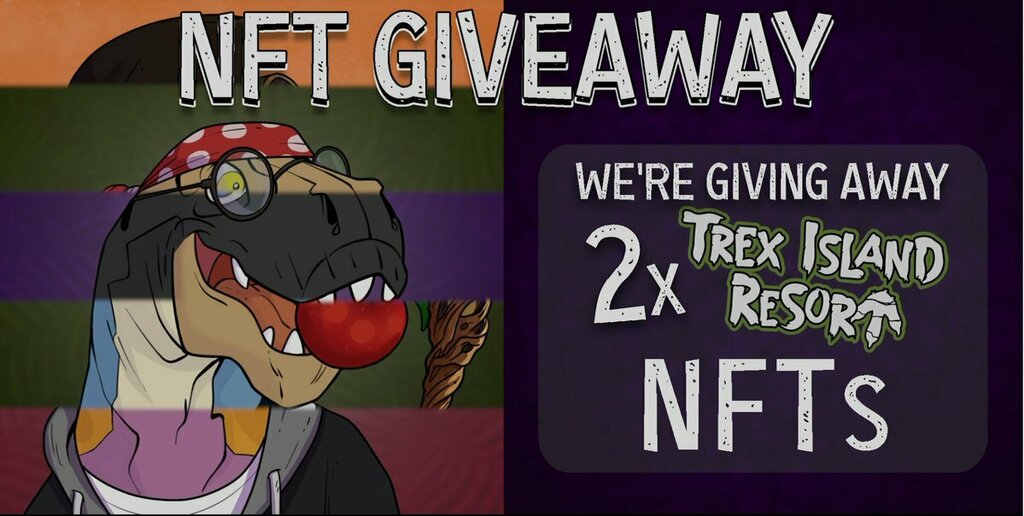 TrexIsland's tweet photo. 🔥 #NFTGiveaway 🔥
🎁 We're giving away 2 #NFTs 🎁

 You must:

🦖 Follow @TrexIsland  on Twitter
🦖 Be in our Discord  - https://t.co/K6JS3FqvzA

🦖 ❤️, RT this &amp; tag a friend

⌛️ 2 winners drawn on March 1st

#NFTCommunity #NFT #ETH #NFTdrop  #NFTGiveaways #Trex #nftcompetition https://t.co/TJ6qFjtFiZ