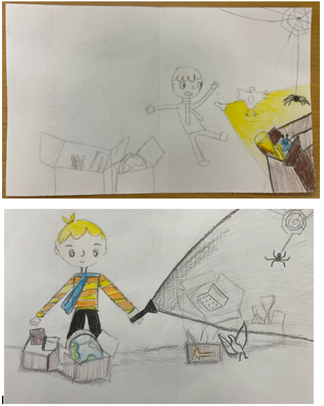 RFitzroyAcademy's tweet photo. Happy Book Week everyone! #year6 have started their book week projects reading The Story Machine written by @_TomMcLaughlin and creating their own torchlight images and inventions! Take a look 👀@clpe1 #thepowerofpictures #readingatRFA #vangoghclass #hepworthclass #davinciclass https://t.co/sO2soobToz