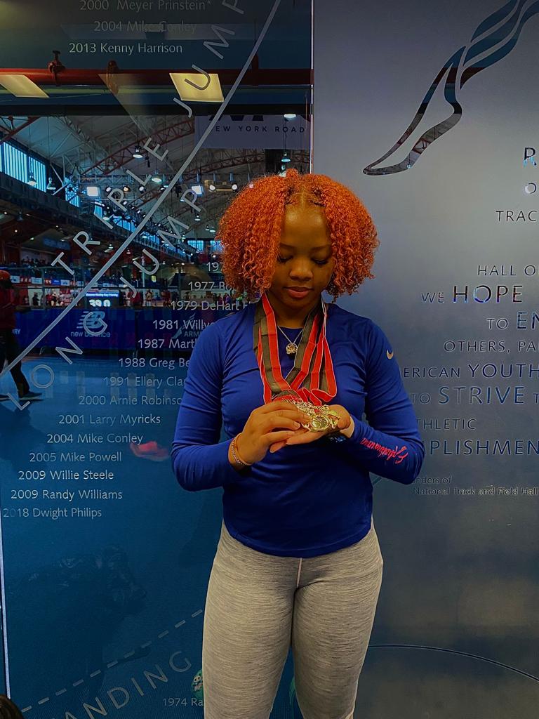 Abigail Jefferies
ArchBishop  Molloy
Class of 2022
GPA 3.75
SAT 1100
2022 Indoor
55mh 8.44
SP 39.3
LJ 17.7