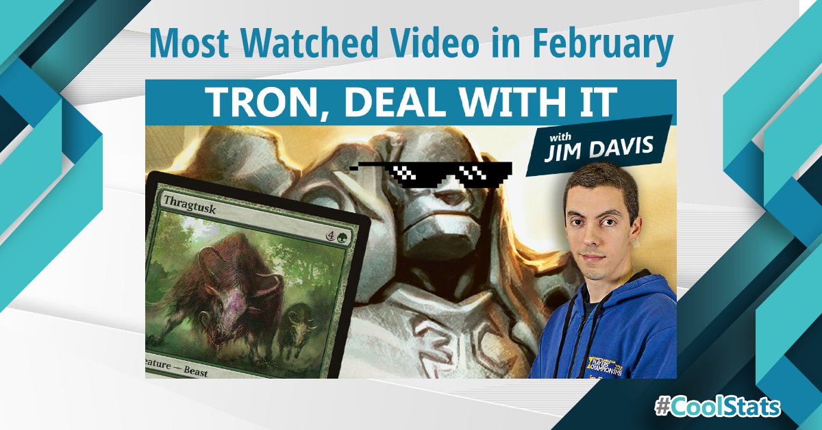 CoolStuffInc's tweet photo. What video was seen the most in February? It's @JimDavisMTG at it again with "Tron, Deal With It"! https://t.co/l3MbAMbRCH #CoolStats https://t.co/g5q2m2nFxw