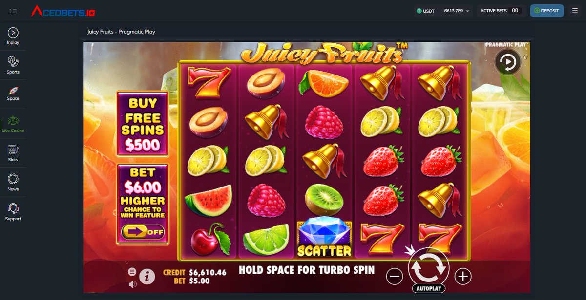 CryptologistV's tweet photo. Today's favorite game 🤑😍 
Started with 4k$, almost lost all of them. Then, reached 6.5k$. Enough for today 🤟

Love you Juicy Fruits 😍

The game: https://t.co/dvS4DqXEOo
Casino: @acedbets https://t.co/LYITHYbee1