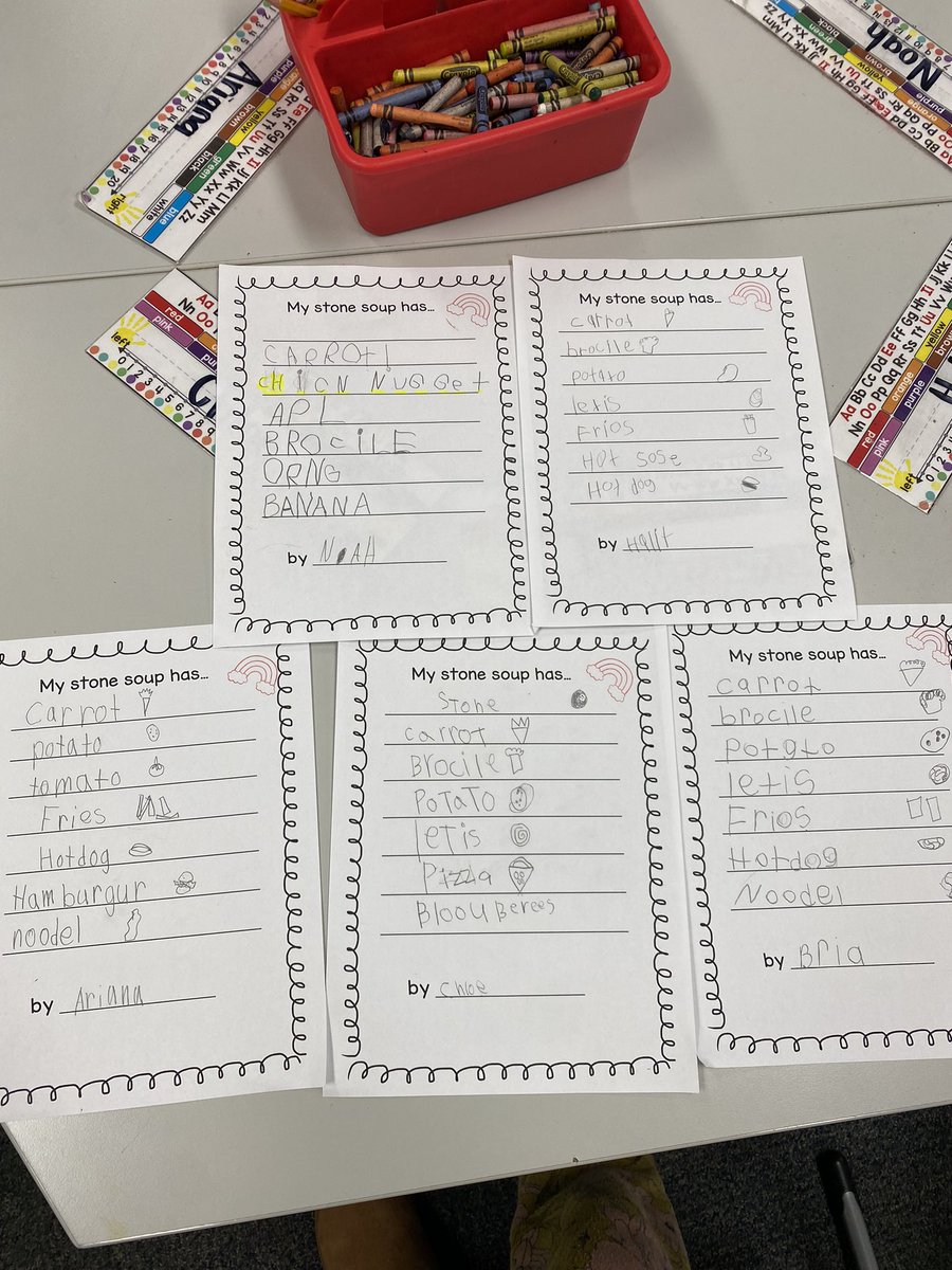 parsonskinder's tweet photo. Bring what you’ve got, put it in the pot! We made “Stone Soup” on Friday. This fairytale is all about sharing and how one small action can make a ripple effect. A little goes a long way! We all contributed to our class Stone Soup and wrote recipes! 🥕🍅 @DCEtrailblazers https://t.co/eY21Vu3EpN