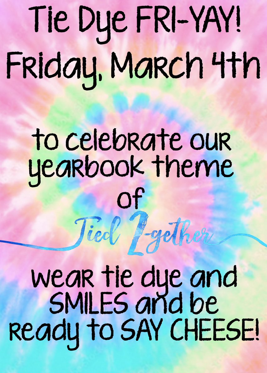 SweetHomeYBK's tweet photo. Can’t wait to see everyone in their tie dye this Fri-yay!!! https://t.co/WztBrwBD4h