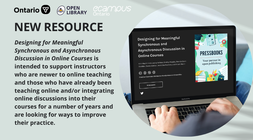 DesRochersJake's tweet photo. 🚨 1/8 New: Designing for Meaningful Synchronous and Asynchronous Discussion in Online Courses, an open access resource to support folks teaching online + integrating online discussions. 

https://t.co/eAzlbE3bz5

@CTLOISE @QueensEduc @eCampusOntario #education @AcademicChatter https://t.co/V6TXn2yte1