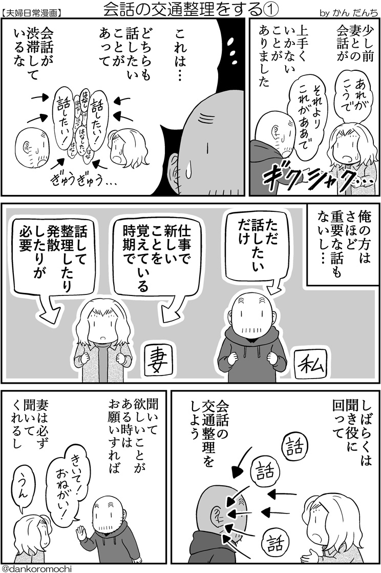 【エッセイ漫画】会話の交通整理をする(全2枚) 