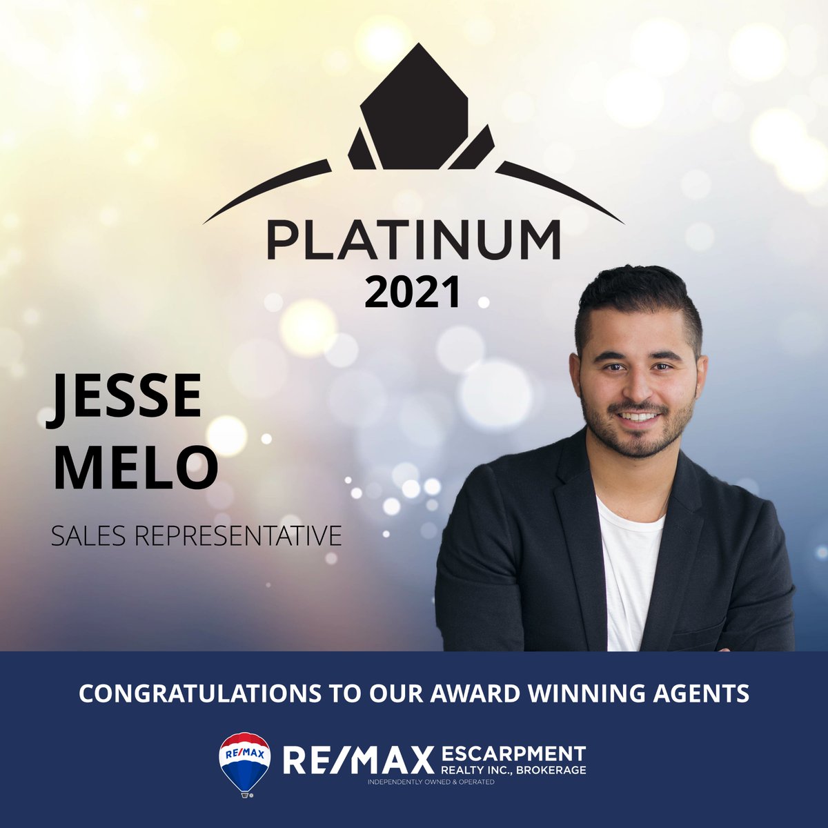 JesseMeloRealtr's tweet photo. I’m incredibly honoured to be accepting the platinum award for 2021 from @remax and @remaxescarpment 

Thank you friends, family, clients and @golfiteam for supporting me and putting your faith in me! https://t.co/hlan8hU8Qo
