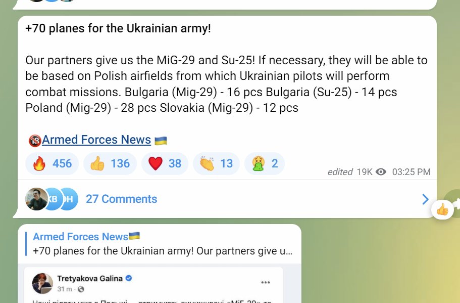Re: [新聞] 烏克蘭制空權有救了！3鄰國豪贈70架戰機