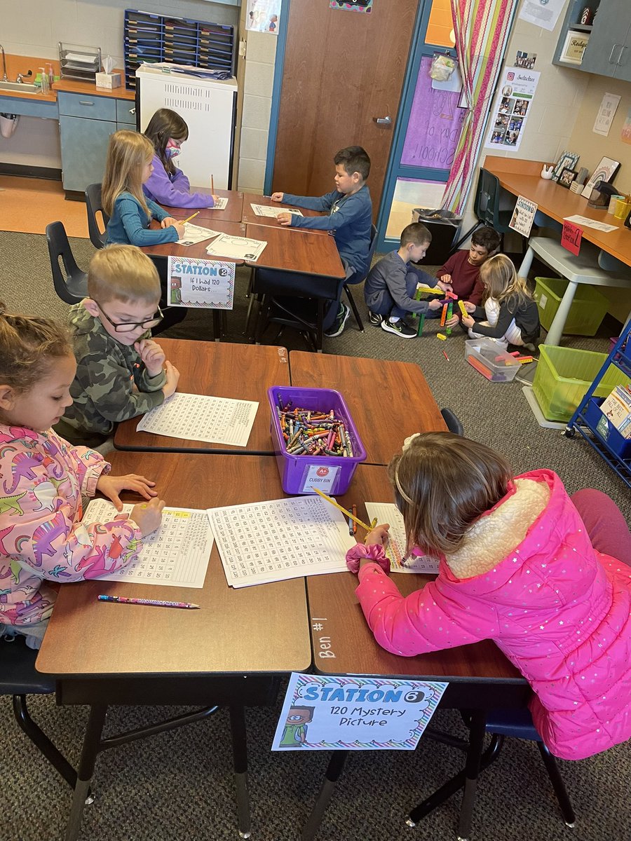 Happy 120th day of school! We rotated stations that included stem, writing, and counting!