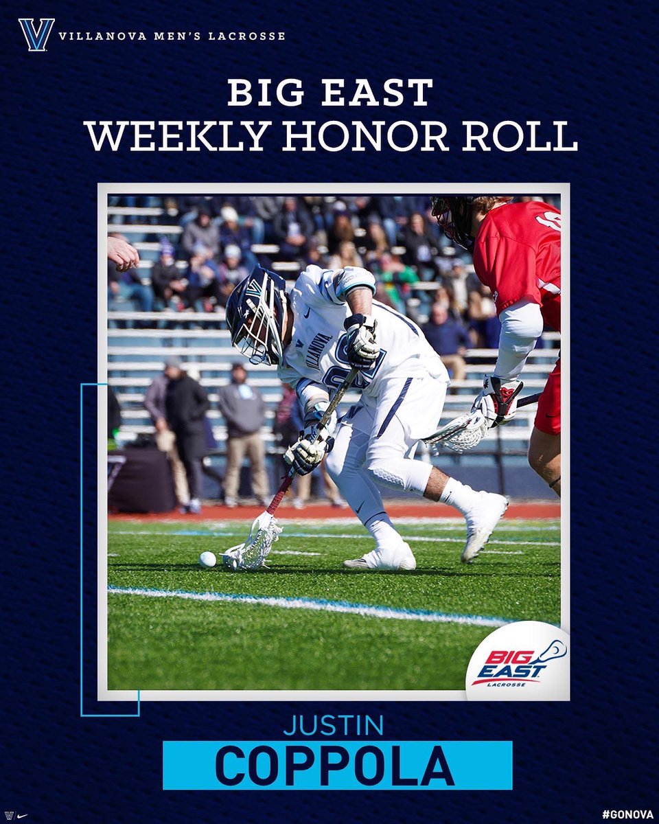 NovaLacrosse's tweet photo. The Wildcats have ✌️ earn @BIGEAST Weekly Honors! #GoNova https://t.co/rzdVm2VeGA