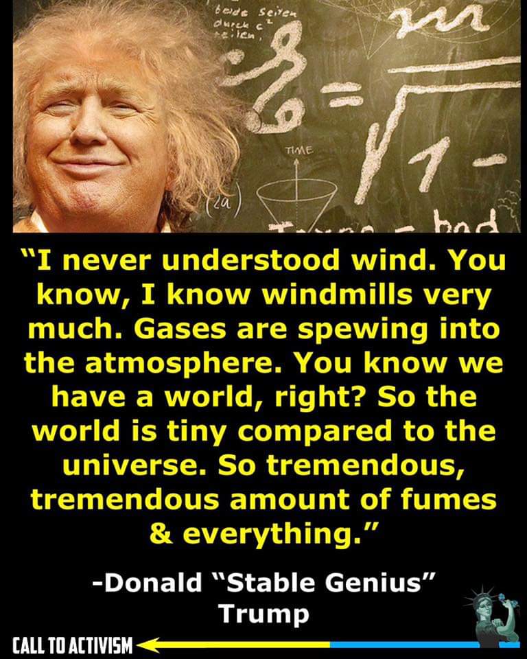 Fuzzy_Fuzzbutt's tweet photo. @NikkiHaley Republicans should have been pushing renewable energy for decades to make the U.S. less reliant on fossil fuels. Having clownface around made it much worse. The U.S. is now 20 years behind Europe and working half days to catch up. https://t.co/K7JVCSIHVr