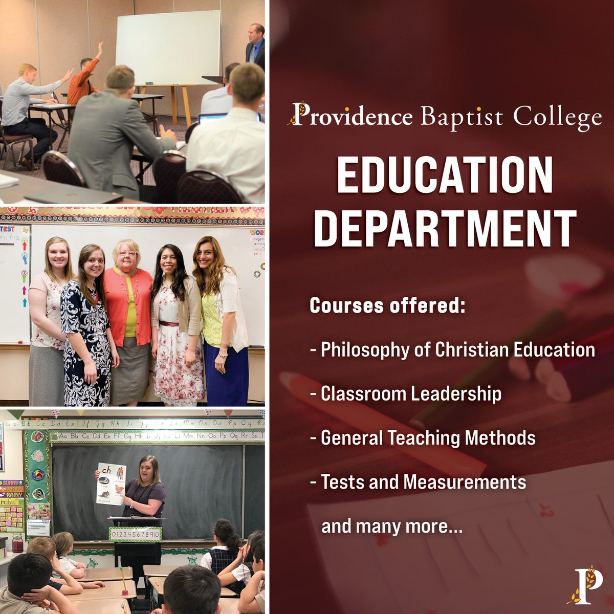 PBCMaverick's tweet photo. View the rest of our post featuring our Education Department Faculty!
#pbcmav #whyProvidence #whyBiblecollege #facultyspotlight https://t.co/kAyg8wYC27