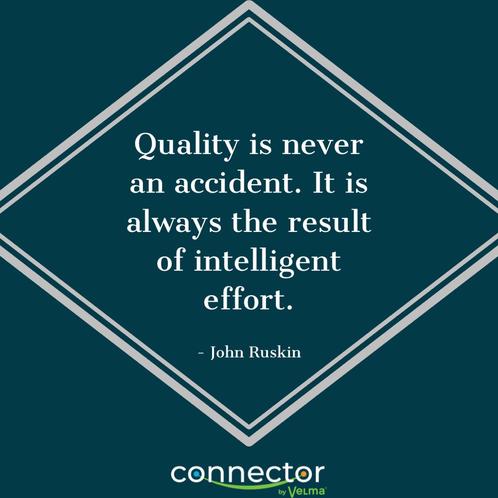 Quality is never an accident. It is always the result of intelligent effort. 
#quality #bethebest #intelligenteffort #velmamarketing #connectorbyvelma #lendertechnology