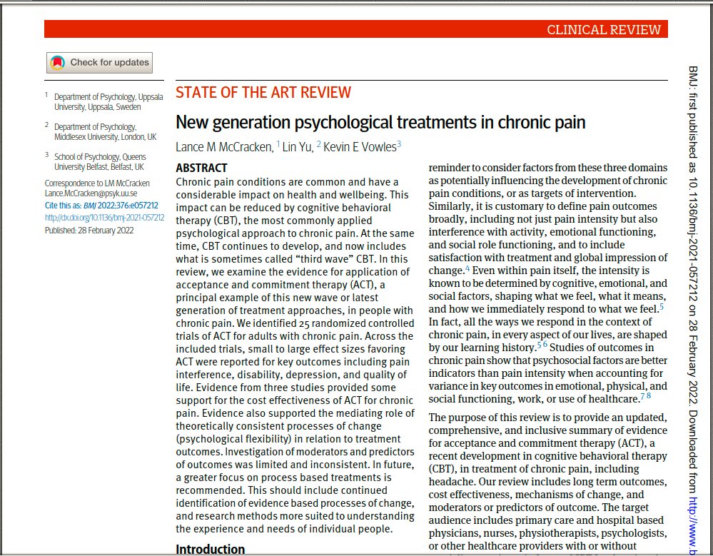 Just published in <a href="/bmj_latest/">The BMJ</a> 

bmj.com/content/376/bm…

👀👀👇👇

New generation psychological treatments in chronic pain