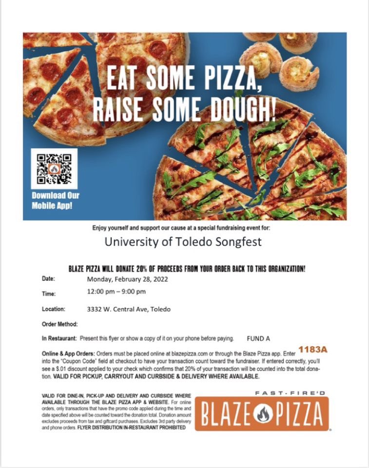 Help us raise some dough for the Toledo Public Schools Foundation by stopping at Blaze today!! Get extra PEPPERoni...you deserve it 🌶❤️
