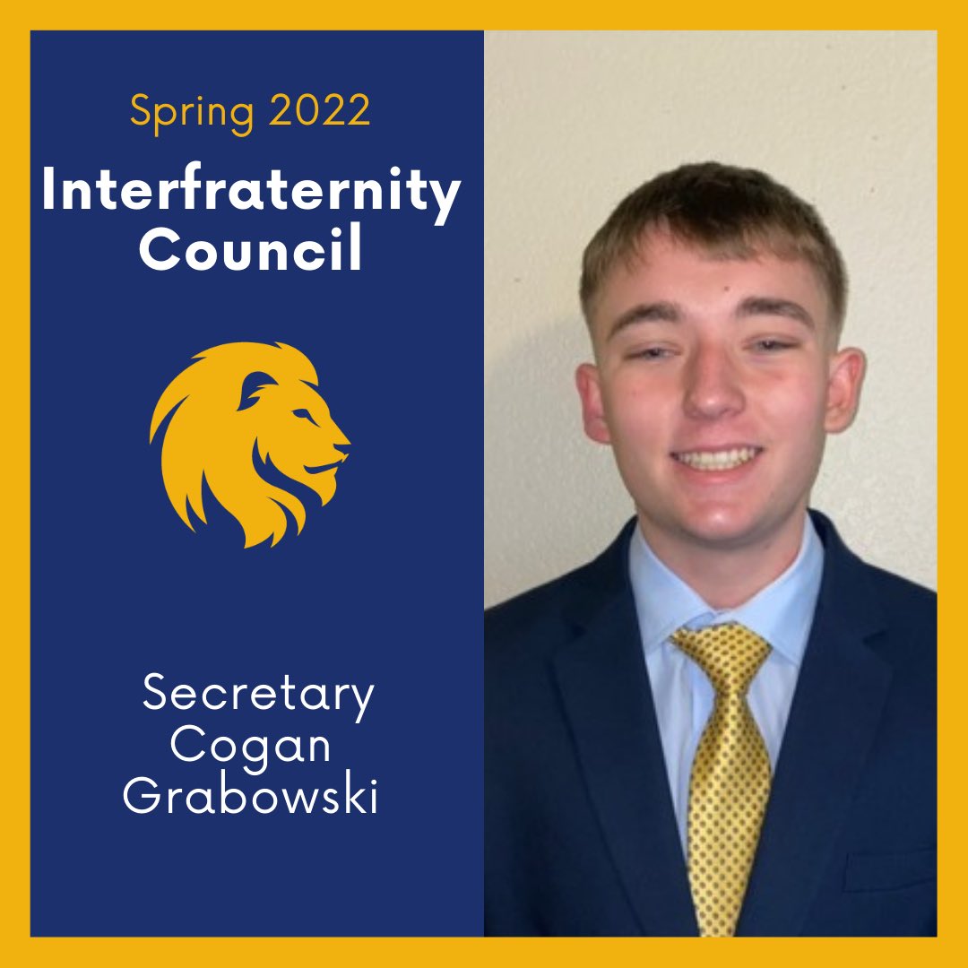 Introducing our Secretary, Cogan Grabowski! “I am currently a freshman here at Texas A&amp;M - Commerce and a member of Pi Kappa Alpha. I’m also a member of the Honors College and majoring in communication studies. I look forward to being the Secretary for IFC.” #gogreek #tamuc