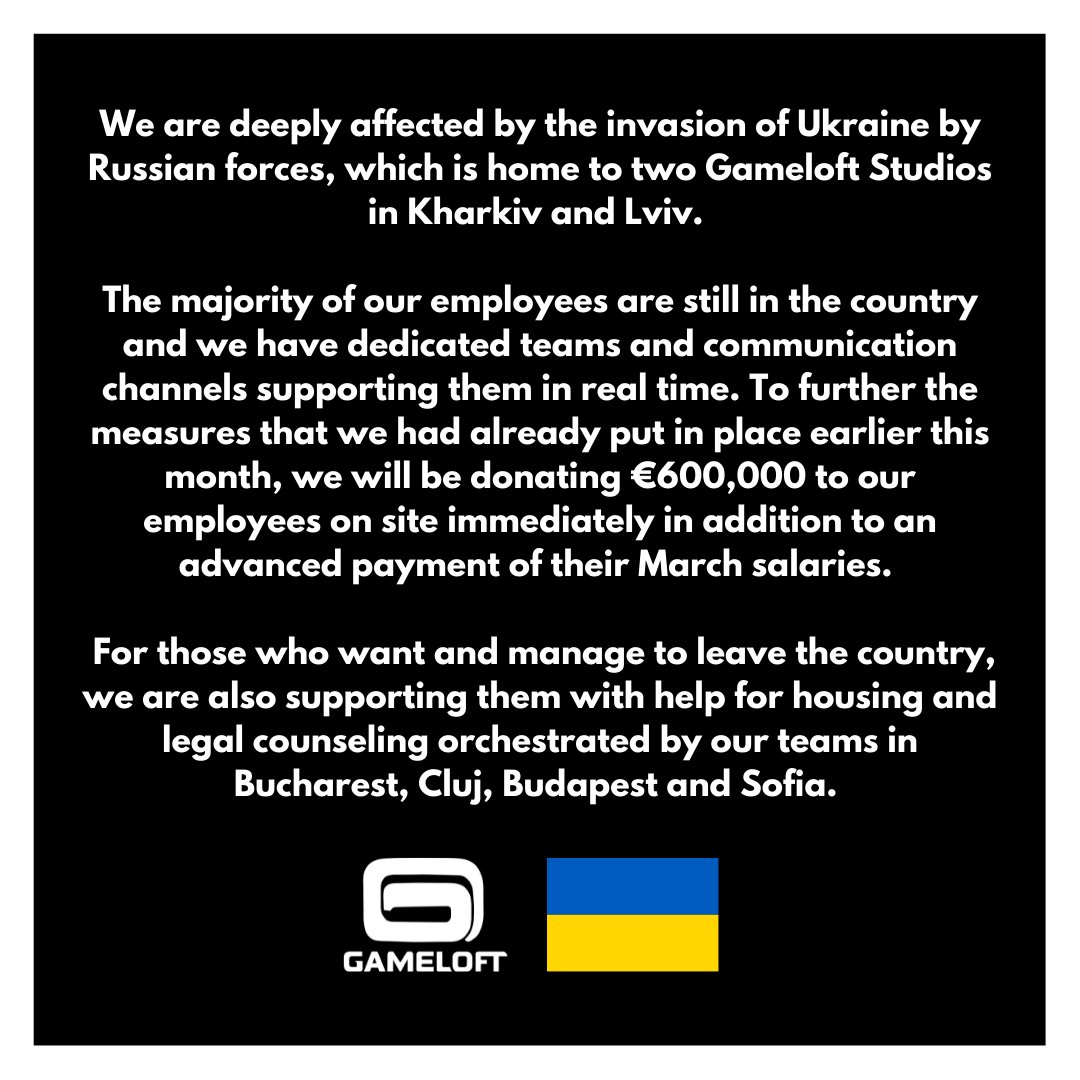 Gameloft on X: Our hearts and thoughts are with Ukraine. 💙💛   / X