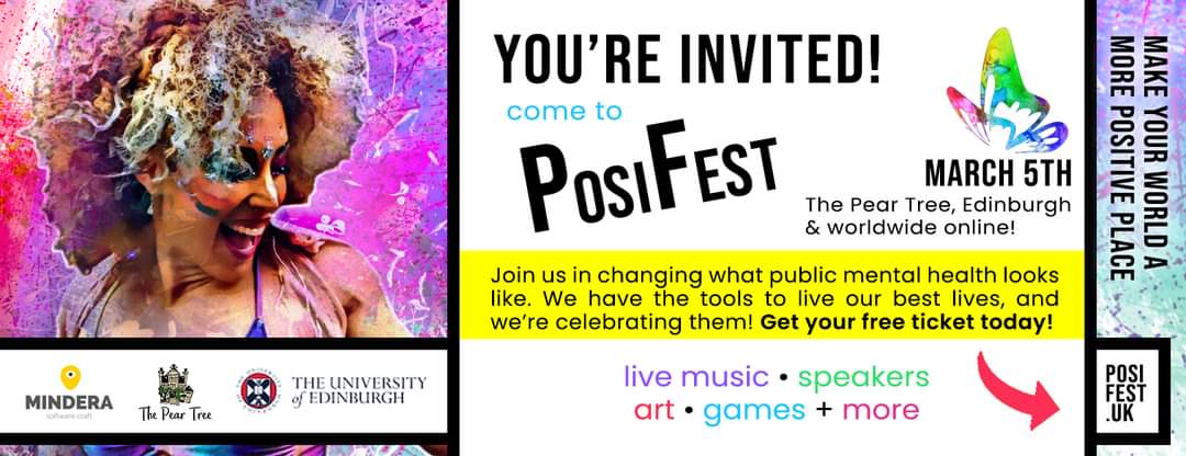 Ghettowhisperer's tweet photo. If you are in #Edinburgh, come through. #Posifest #MusicFestival #PositivePsychology https://t.co/Nvd6ce8Mk4