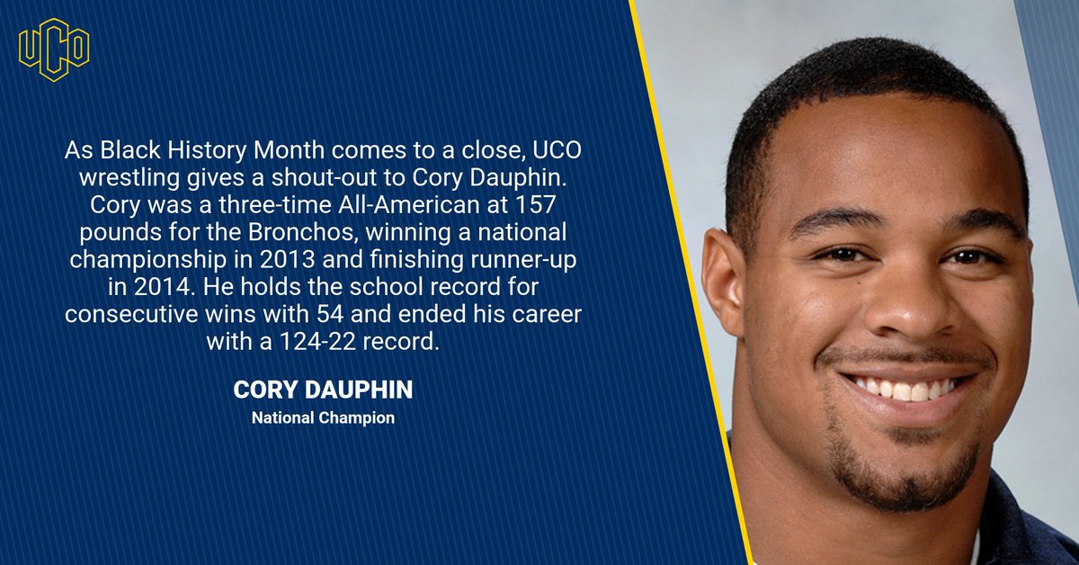 As black history month comes to a close, we’d like to recognize one more Broncho, National Champ, Cory Dolphin!

#BlackHistoryMonth