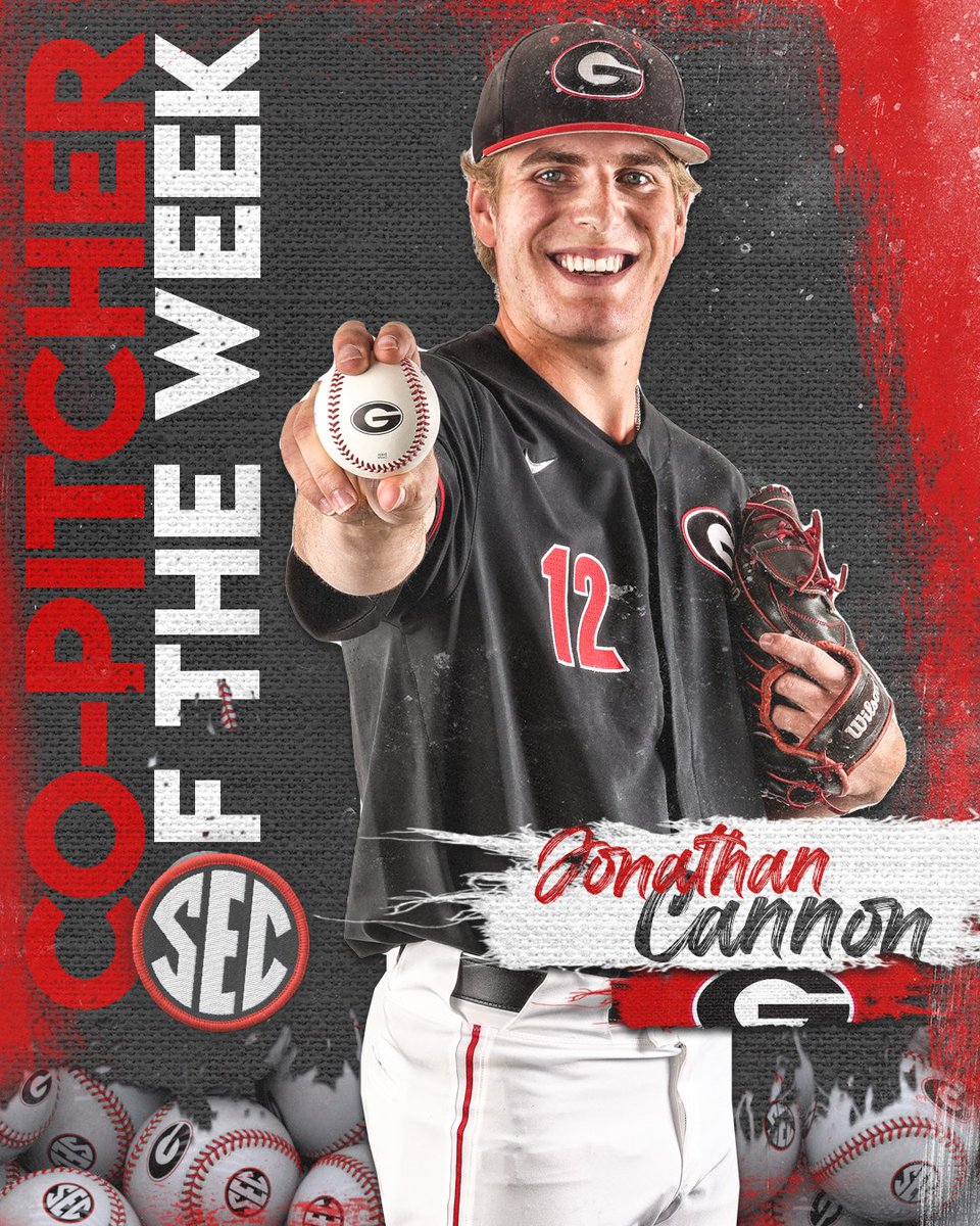 #SECBSB 𝗖𝗼-𝗣𝗶𝘁𝗰𝗵𝗲𝗿 𝗼𝗳 𝘁𝗵𝗲 𝗪𝗲𝗲𝗸:

Jonathan Cannon • <a href="/BaseballUGA/">Georgia Baseball</a> 

⚾️ » secsports.social/bsb228