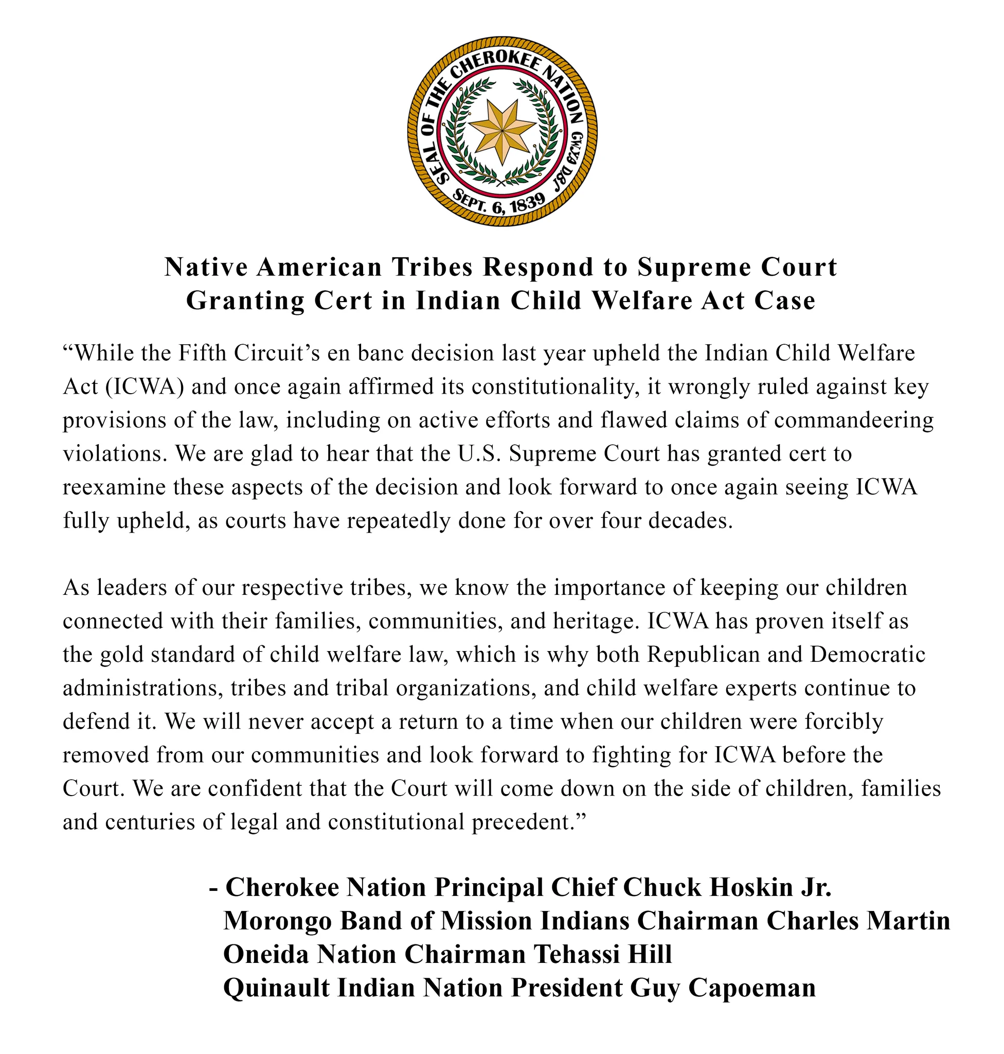 Cherokee Nation (@CherokeeNation) on X