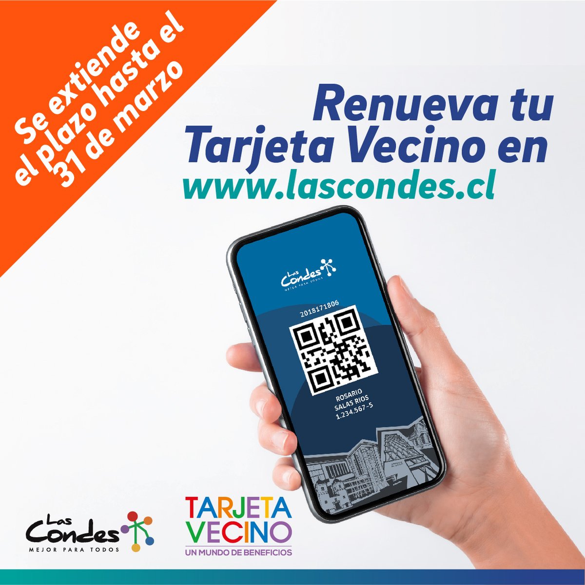👀¡Atención vecinos! Les informamos que se extiende plazo para renovación de #TarjetaVecino hasta el 31 de marzo 2022.

Más info 🔗 bit.ly/2Df52mV

<a href="/LC_Decom/">Desarrollo Comunitario</a> <a href="/LC_Tarjetavecin/">LC_Tvecinolascondes</a>