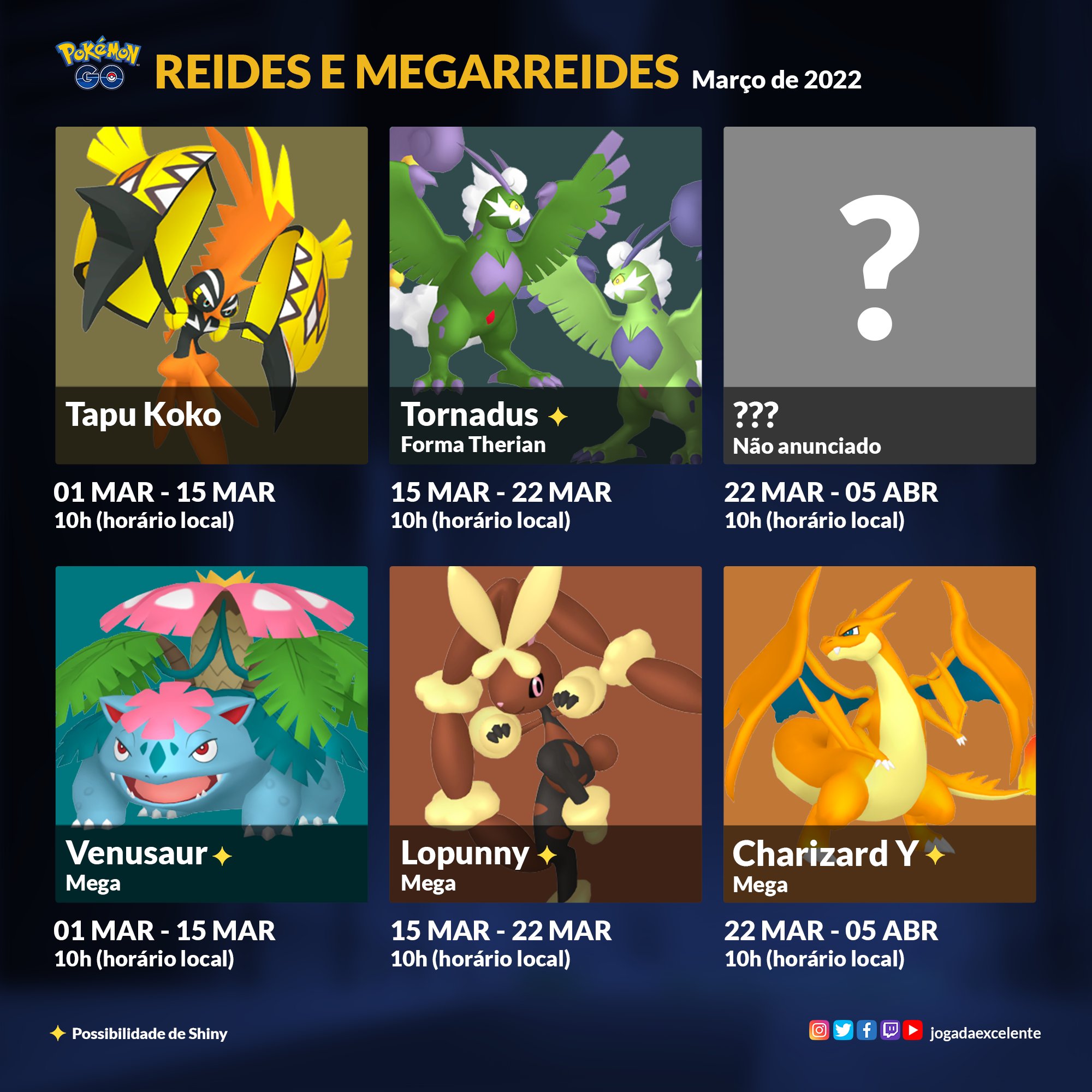 Jogada Excelente on X: Confira quais são os melhores Pokémon de cada tipo  em Pokémon GO. Atualização: com o anúncio de Tornadus como o Próximo Chefe  de Reides 5 estrelas, ele entra