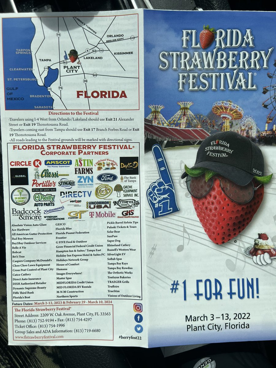 Don’t miss out and join us at the Florida Strawberry Festival from March 3rd-13th for some great food,rides, and T-mobile deals and swag for you and your whole family! See you there! #2022#AreYouWithUs?! 🎢🍓📱@TMoTruckWestFL