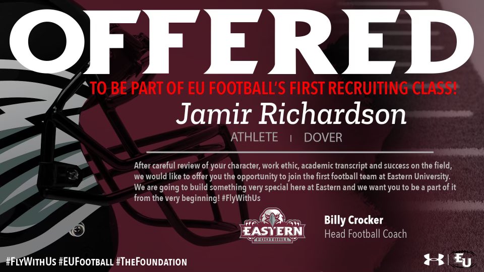 Grateful to receive an offer to play at the next level here @EUEaglesFB Thank you!! @coach_crock @coachNateHinkle @Omeezi_ ￼#firstcla22