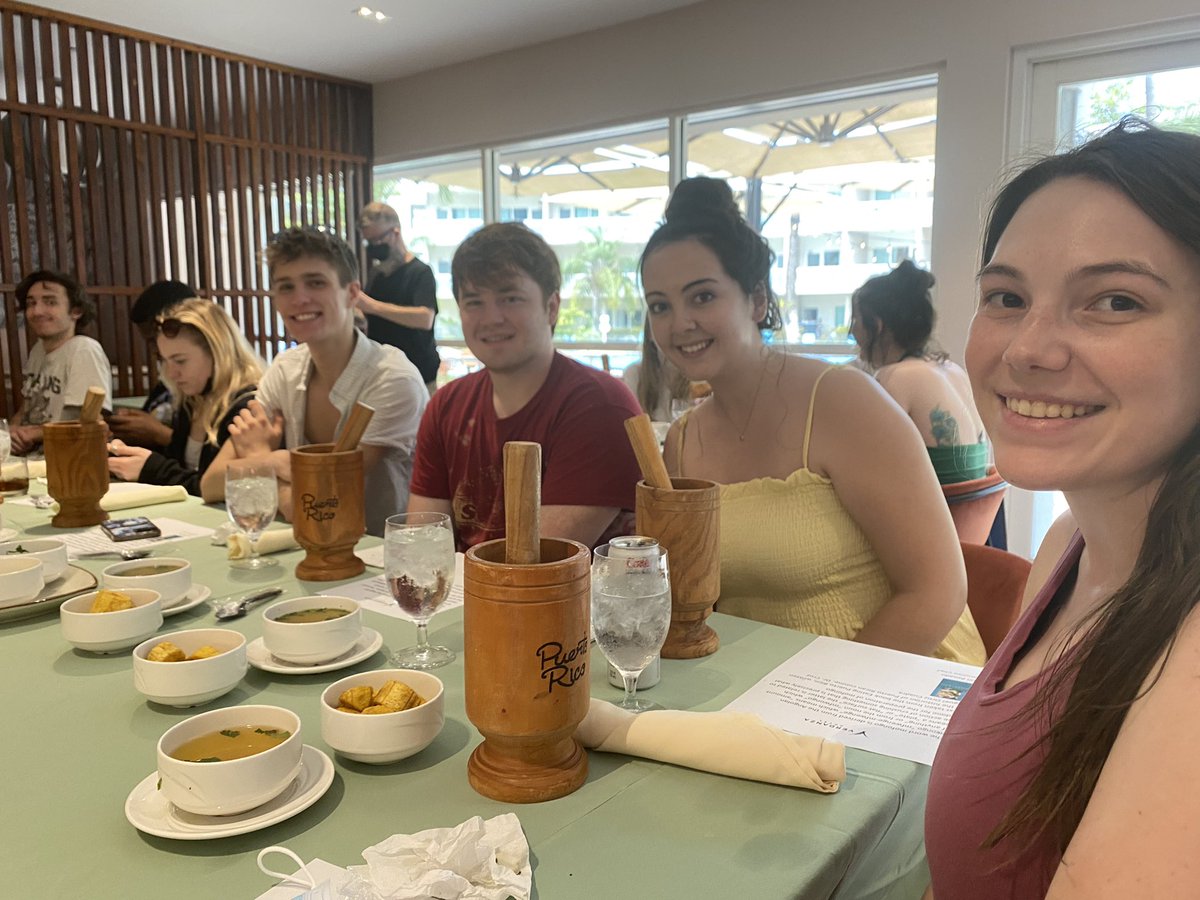 KleinGlobal's tweet photo. Day 2 in #PuertoRico:

@TUKleincollege’s Art of Visual Storytelling cohort went on a walking tour of Old San Juan and participated in a cooking workshop! Students made mofongo, a Puerto Rican dish of deep fried green plantains, from scratch. 🇵🇷 https://t.co/KHHkeDAXpe