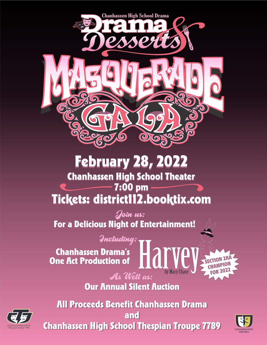 Join us TONIGHT for a spectacular evening of entertainment, delicious desserts and a Silent Auction! Silent Auction Preview open at 6:00, Box Office opens at 6:15. #wearechan #theztroupe7789 #soexcited #whatareyouwearing
