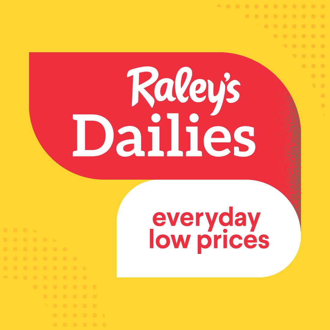 Raley's Dailies mean everyday low prices on many of your favorite items. With over 1,600 Raley's Dailies to choose from, including our value-friendly private label brands, we have everything you need at prices you'll love. bddy.me/3tbP1am #raleys #raleysdailies