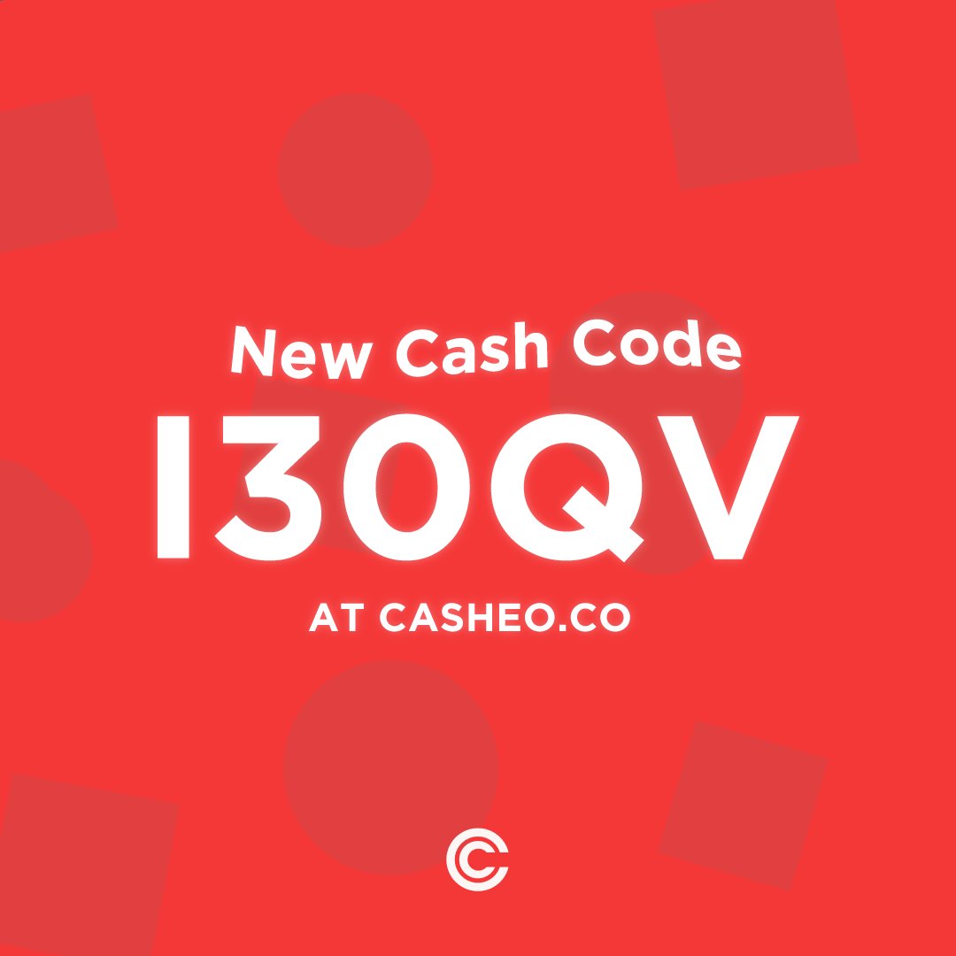Casheo on Twitter "A NEW Cash Code is available! Be one of the First