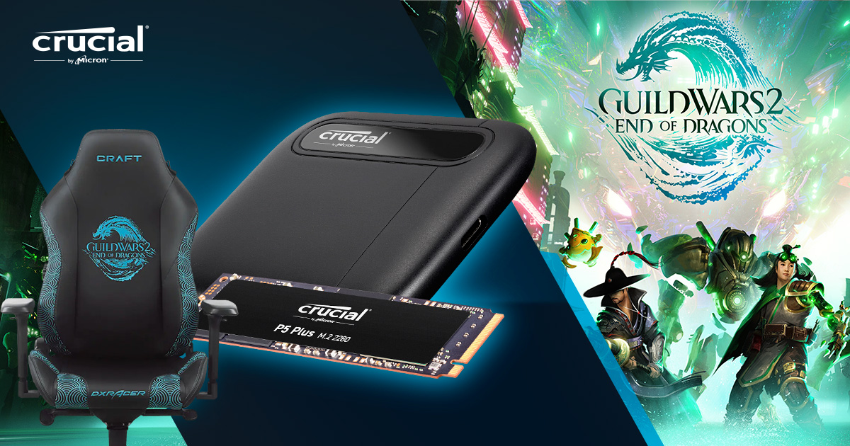 CrucialMemory's tweet image. We're celebrating the launch of @GuildWars2 with an epic giveaway! You have until March 7th to enter for a chance to win a copy of Guild Wars 2 End of Dragons, various Crucial products, and a custom GW2 chair from @DXRacer...

Enter here: crucial.gg/gw2giveaway