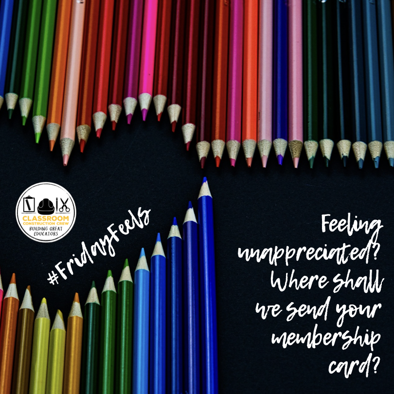 ClassroomCrews's tweet photo. If no one thanks you today, just know that we see you doing the hard stuff! Keep swimming.

https://t.co/dghCEkLSSf

#fridayfeels #employeeappreciationday #teacherspayteachers @TpT_Official #appreciation #unappreciated #membershipcard #wegotyou #weunderstand #tgif #happyfriday https://t.co/ImLf3gZ7J5