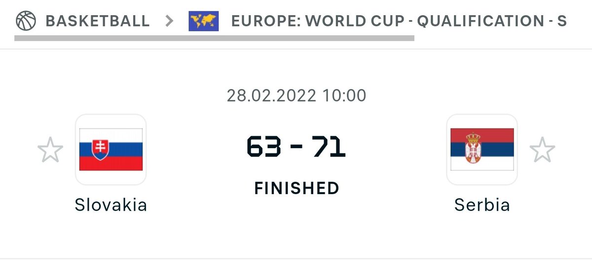 Senseisports1's tweet image. ✖️✖️
🏀🏆
#QualificationCDM World Cup
Slovakia
🆚️
Serbia
🧨#Serbia -12.5 🧨-133