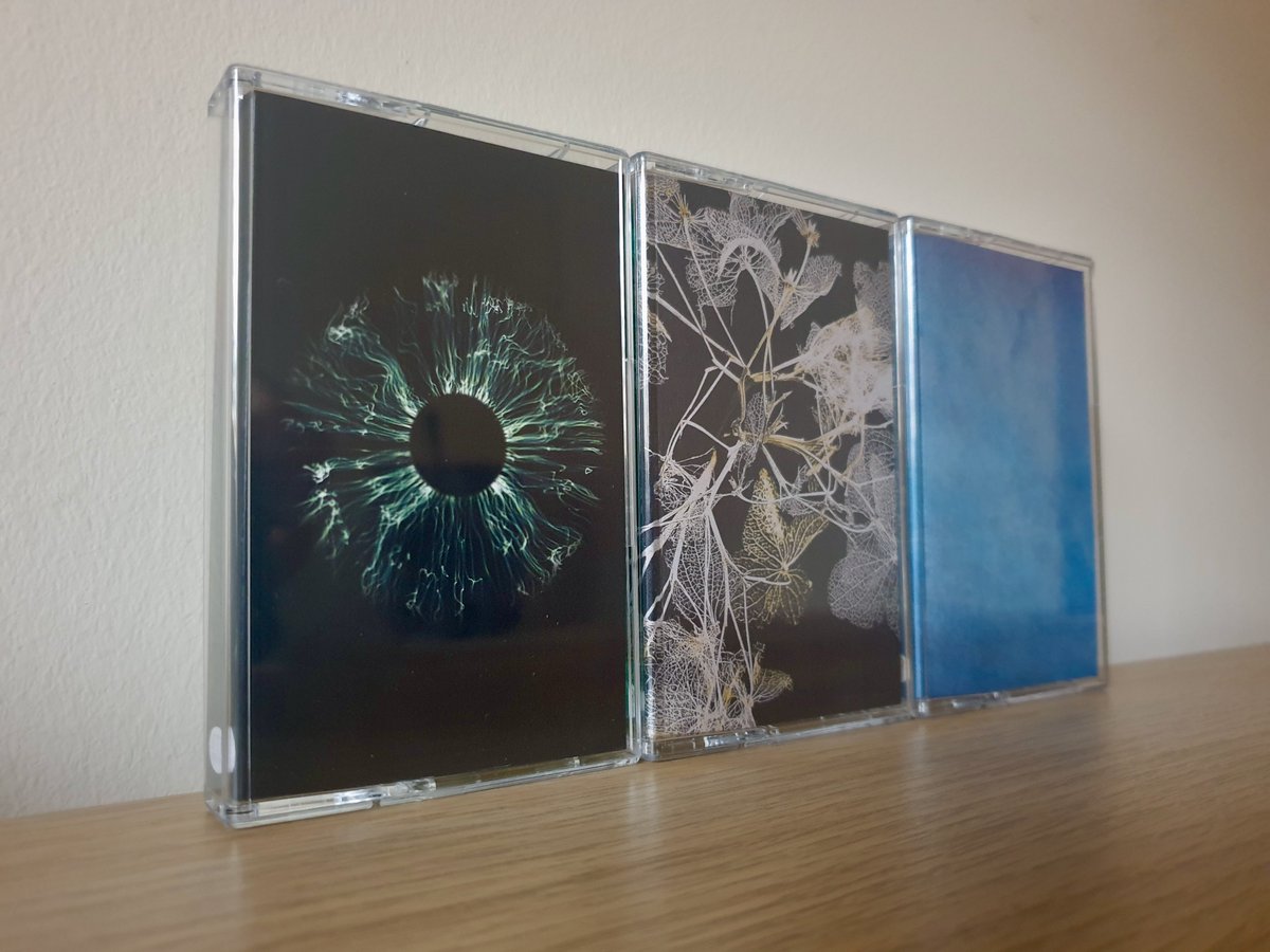 rustedtonerecs's tweet photo. It's release day! Ivan Muela - 'Monologues', @tropicnoir  - 'Bangalô', and @PereFredouille &amp; @juliendemoulin - 'Entre Chien et Loup' are out in full. Art by @elekktronaut , Stephanie Touzet-Sallé, and Julien. Mastering by Bruno Pereira and @SlowClinic, tapes by @AudioTapePeople https://t.co/MgoTRCKiNm