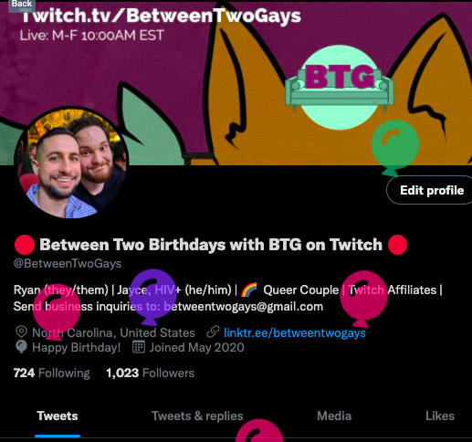BetweenTwoGays's tweet photo. Since we celebrate our collective BTG birthday today, we figured it would be a good balloon day. 

Ryan turned 28 yesterday, and Jayce turns 31 on Wednesday.

Thus, we party. https://t.co/Twsux64Xt4