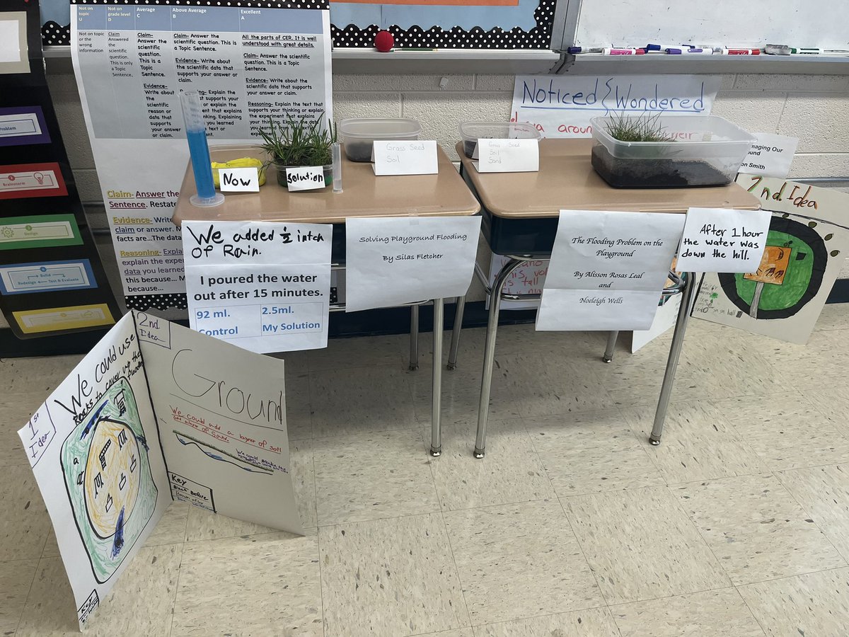 megan__burnette's tweet image. This morning was spent judging @theTSIN Statewide Design Challenge projects at Powell Elementary! The students were designing solutions to stop the flooding on the playground. #KCSSTEM
