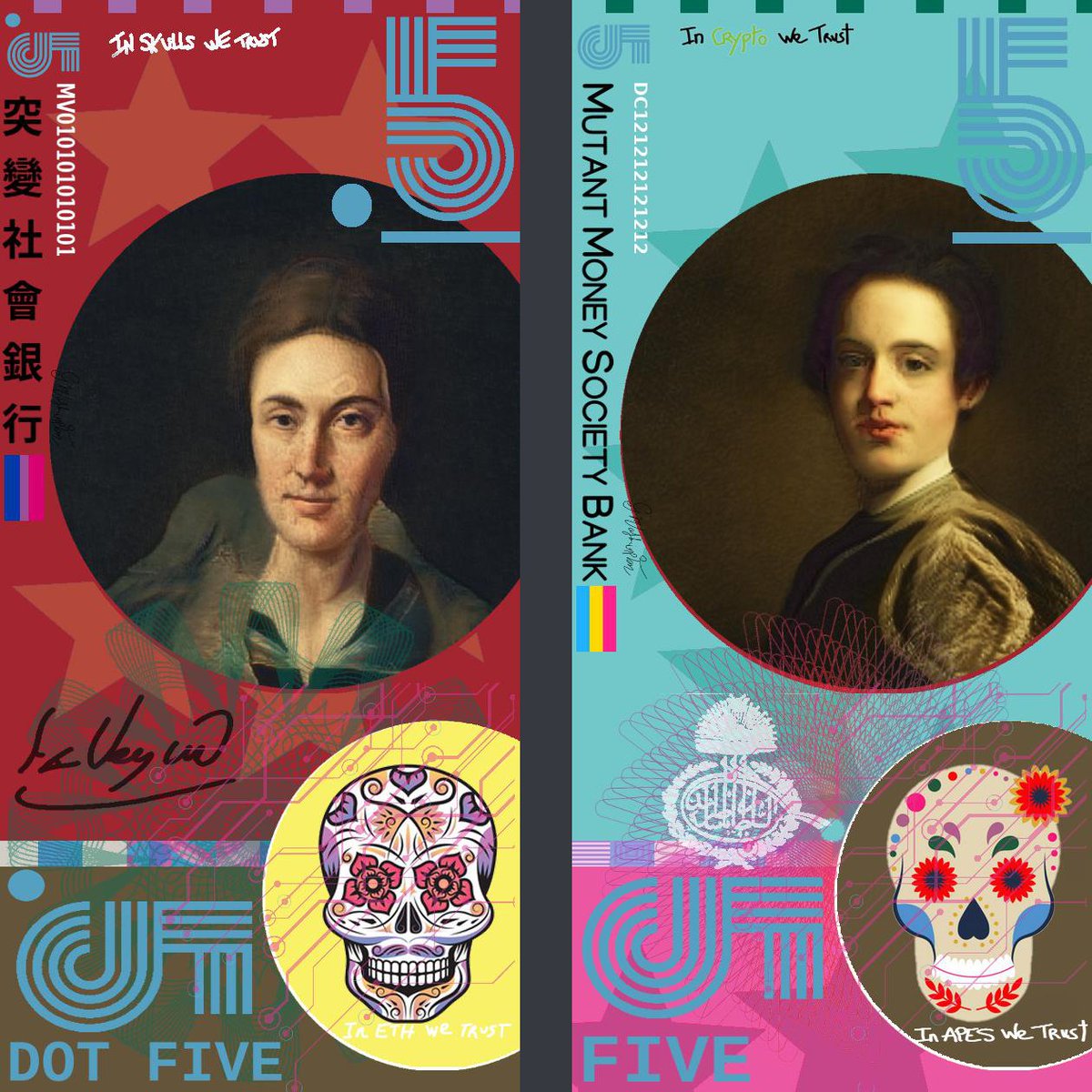 MutantMoneyNFT's tweet photo. So proud to offer original classical art on those 2 ETH banknotes from our #nftcollection. One of top points of the roadmap is the creation of an AI art prize. Token owners only can vote! Be a Art Mogul.
#nft #nfts #nftart #nftpopart #cryptoart #nftcommunity #aiart #nftartist https://t.co/QNbGdhlFIQ