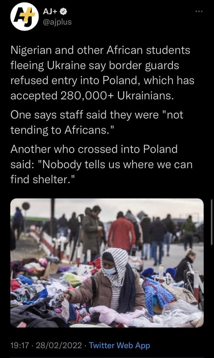a_astruggle's tweet photo. AFRICANS ARE HUMANS TOO! We deserve to be saved! Speak up for Africans in need! #AfricansinUkraine https://t.co/tiG3LLxgrp