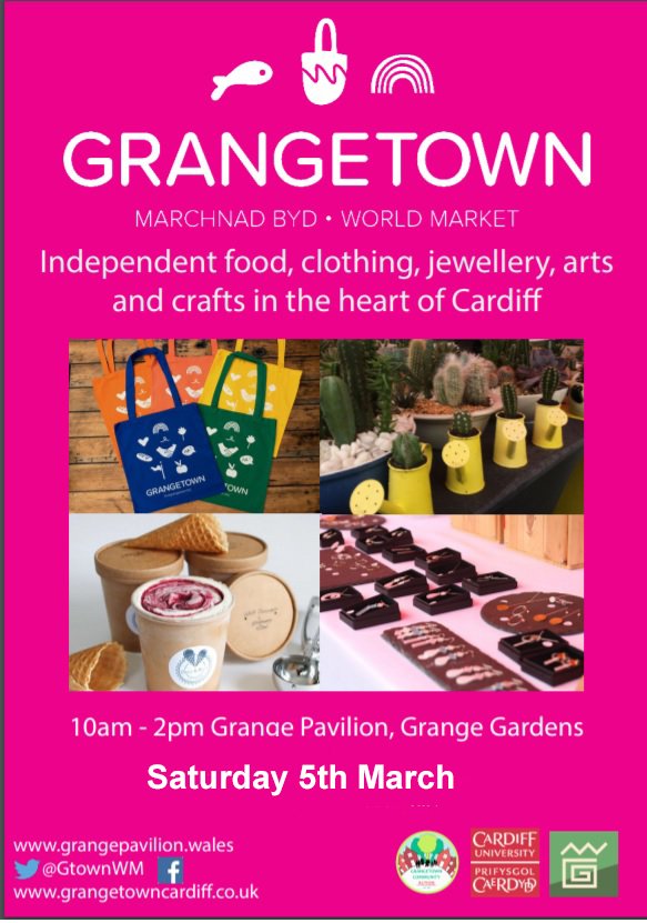 GtownWM's tweet photo. Back again at @Grange_Pavilion on Saturday with Grangetown World Market, 10 til 2. And the ⛅ weather looks promising too #crafts #gifts #food https://t.co/5L86EkNlEj