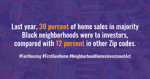 NCLC4consumers's tweet image. Our nation’s history of segregation &amp;amp; financial exclusion prevented Black &amp;amp; Latino families from building wealth &amp;amp; now many cannot purchase their first homes. 

#FirstGenHome would address this long standing barrier. Congress must pass #BuildBackBetterAct bit.ly/fight-for-BBB